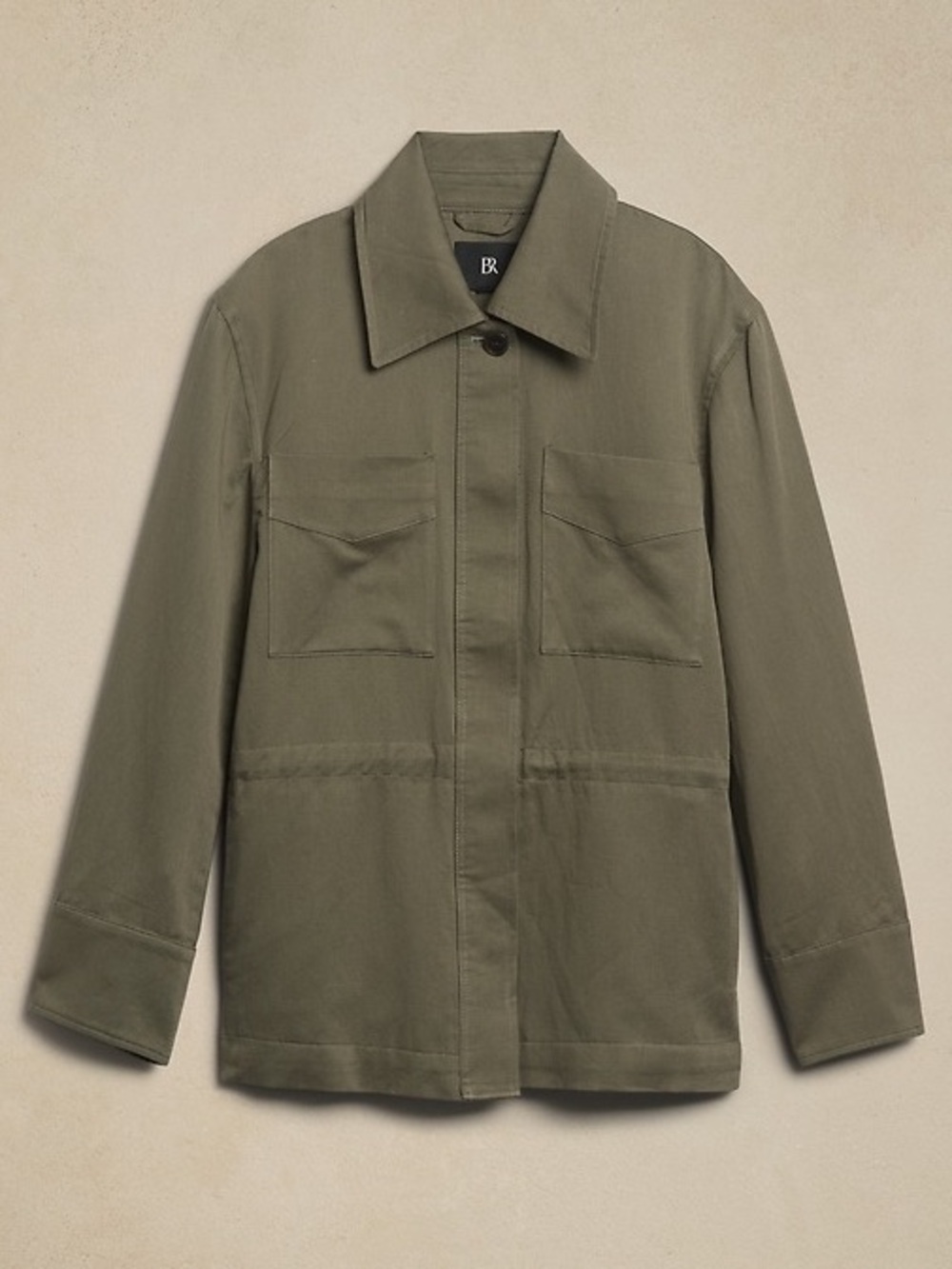 Banana Republic Lucia Cotton Linen Jacket in Desert Thyme Green Size Small - Picture 2 of 14